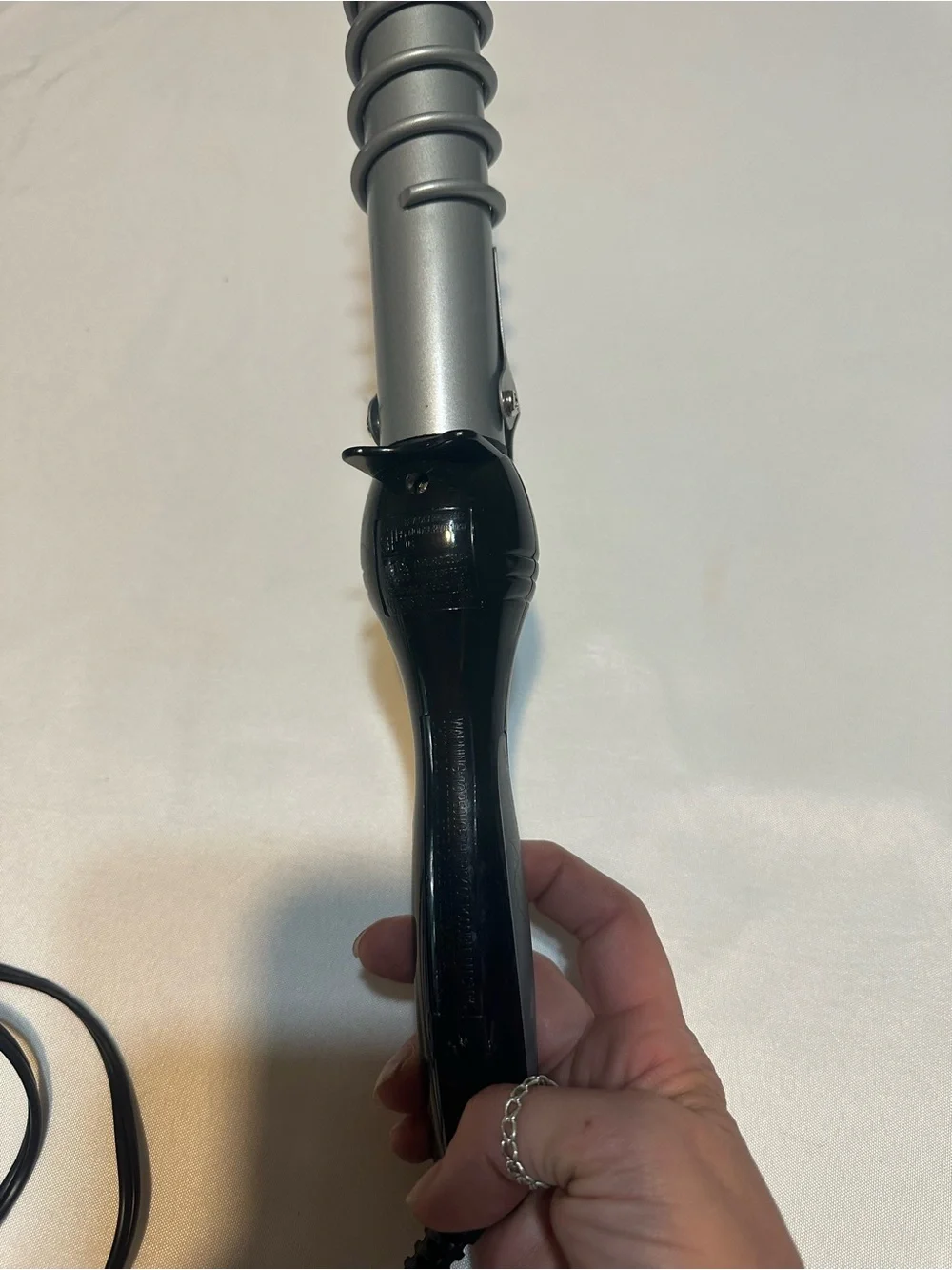 Revlon Black and Silver Spiral Barrel Curling Iron